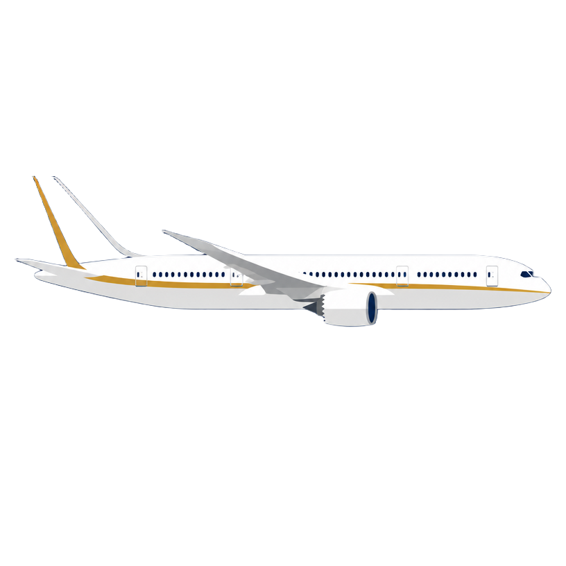 Illustration of a commercial jet airliner